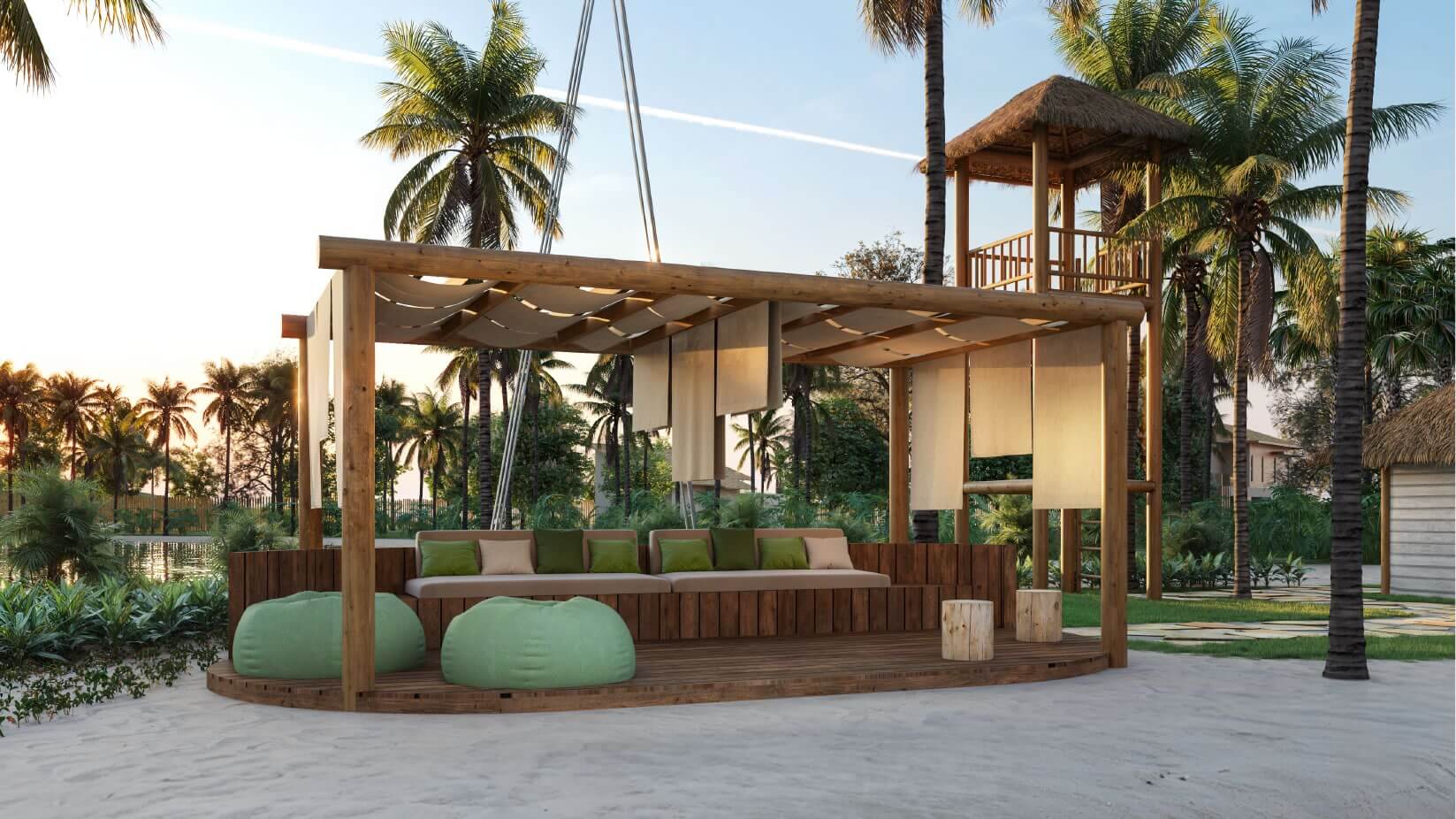 Lounge e torre de comando